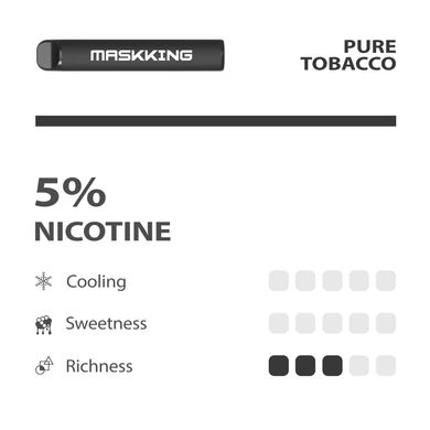 Disposable POD e-cigarette Maskking High GT Pure Tobacco